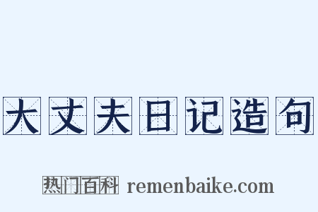 大丈夫日记造句是什么意思的图片
